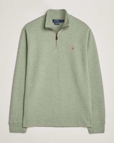 Polo Ralph Lauren Double Knitted Half Zip Greenery Heather – Grønn