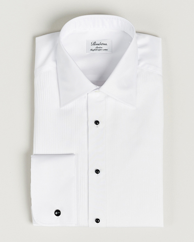 Stenströms Slimline Open Smoking Shirt White – Hvit