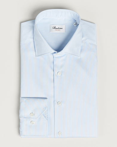 Stenströms Superslim Cotton Twill Striped Shirt Blue/White – Blå