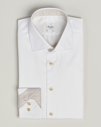 Stenströms Regular Fit Contrast Cotton Shirt White – Hvit