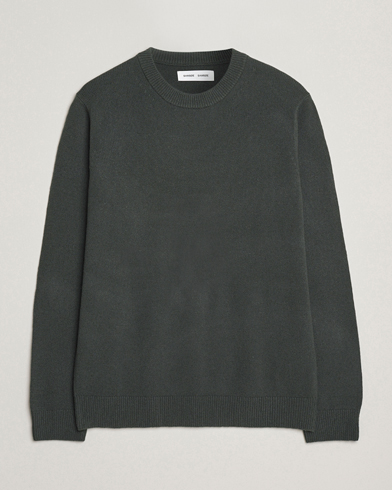 Samsøe Samsøe Isak Knitted Crew Neck Dark Evergreen – Grønn