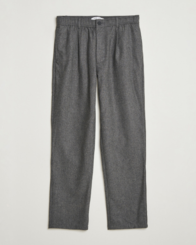 Samsøe Samsøe Bertil Flannel Drawstring Trousers Dark Grey Melange – Grå