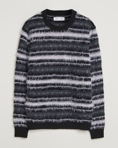 Samsøe Samsøe Finnley Striped Knitted Sweater Black Multi – Flerfarget
