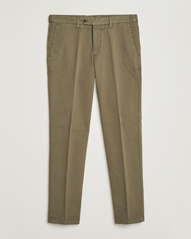 Oscar Jacobson Danwick Cotton Trousers Olive – Grønn