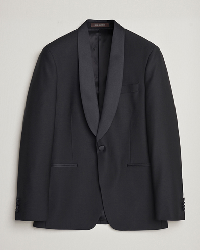 Oscar Jacobson Figaro Wool Tuxedo Blazer Black – Svart