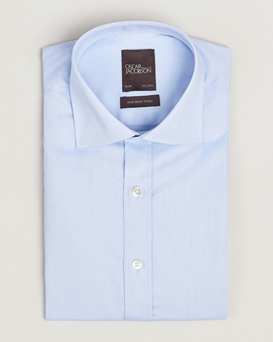 Herre | Oscar Jacobson | Oscar Jacobson Slim Fit Cut Away Non Iron Twill Light Blue