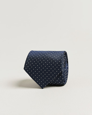Brioni Jacquard Dot Silk Tie Navy – Blå
