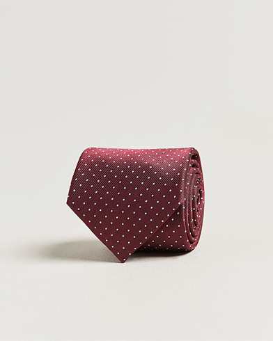 Brioni Jacquard Dot Silk Tie Burgundy – Rød