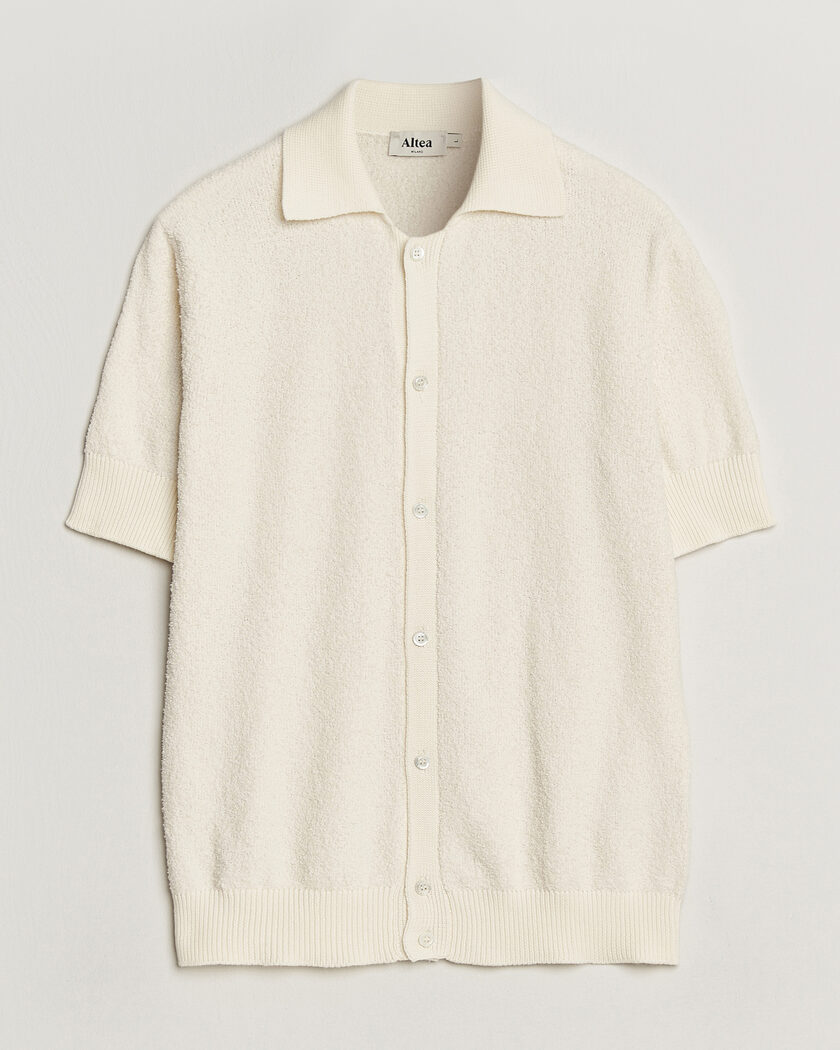 Altea Soft Boucle Resort Shirt Off White – Hvit