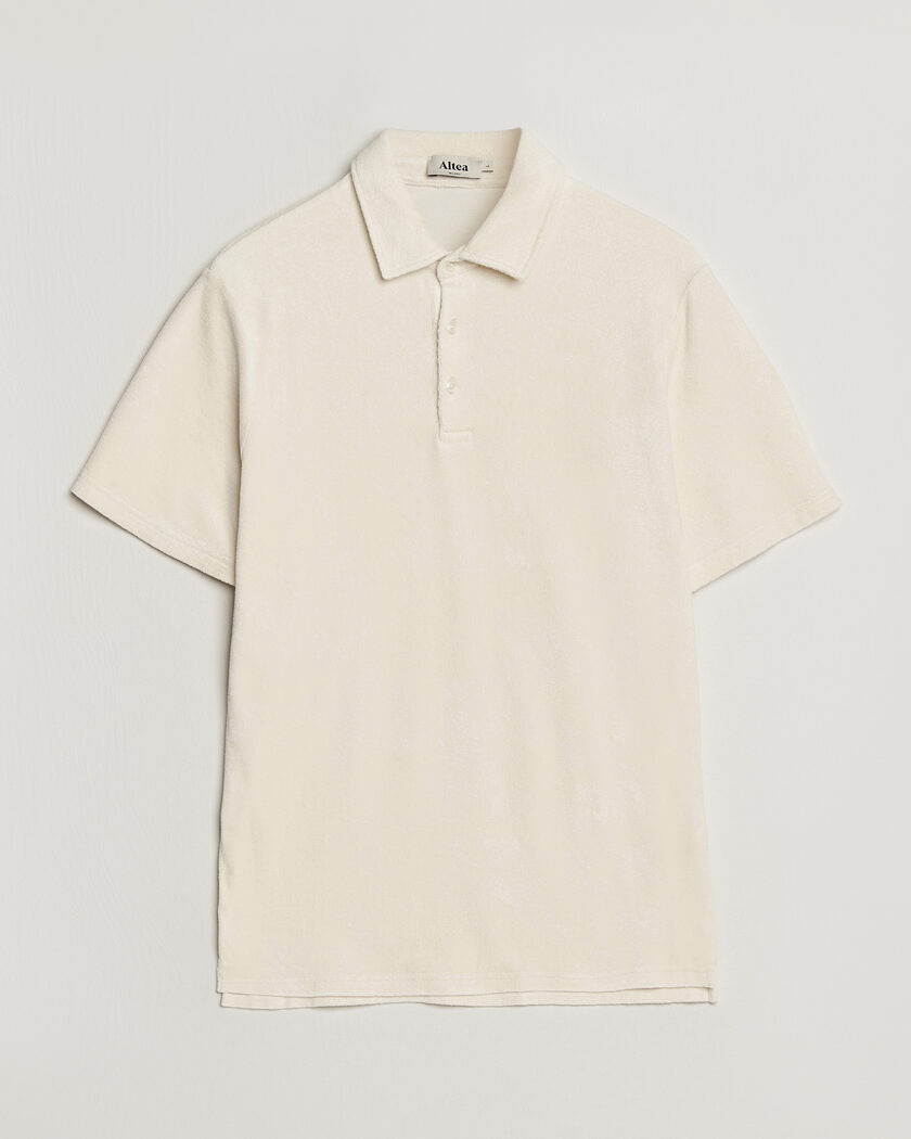 Altea Terry Cotton Polo Off White – Hvit