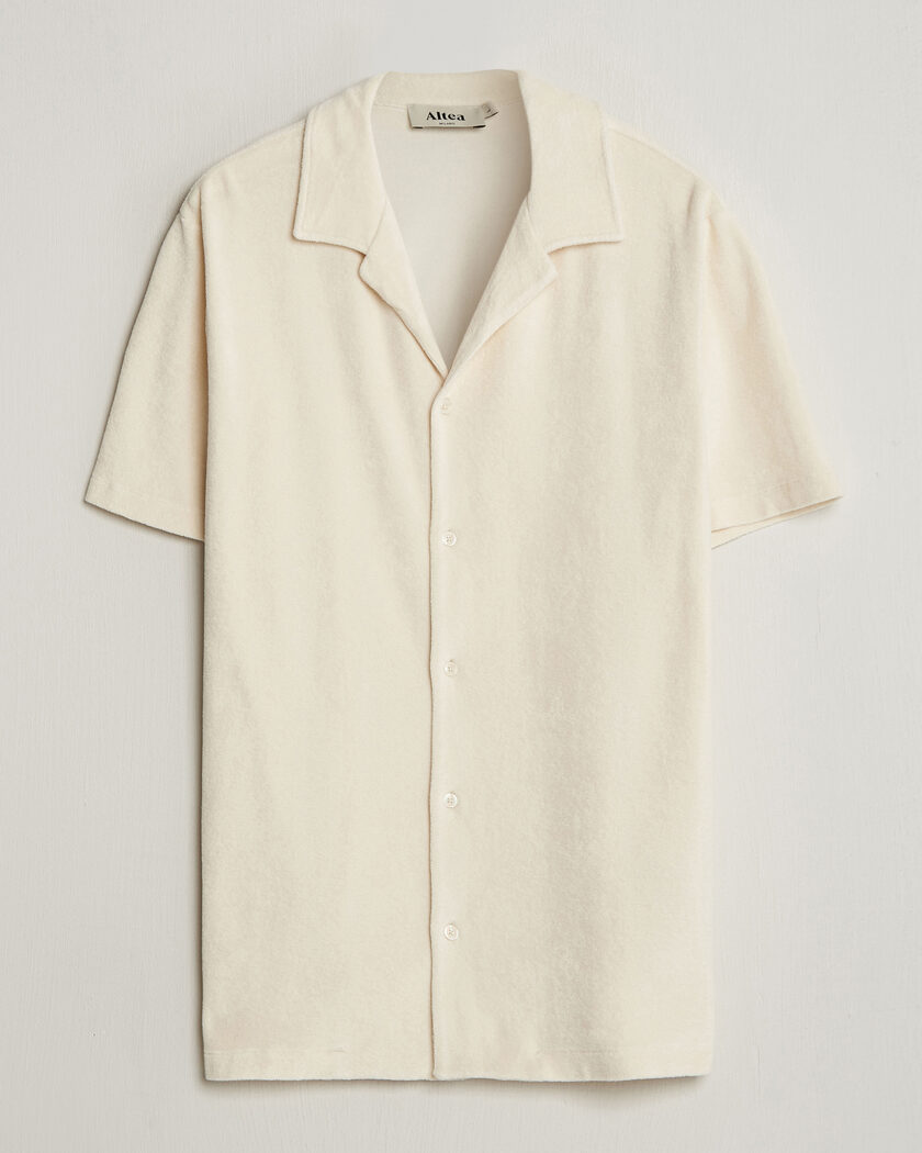 Altea Terry Bowling Shirt Off White – Hvit
