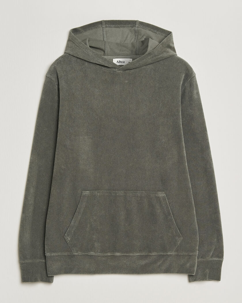Altea Terry Cotton Hoodie Olive – Grønn