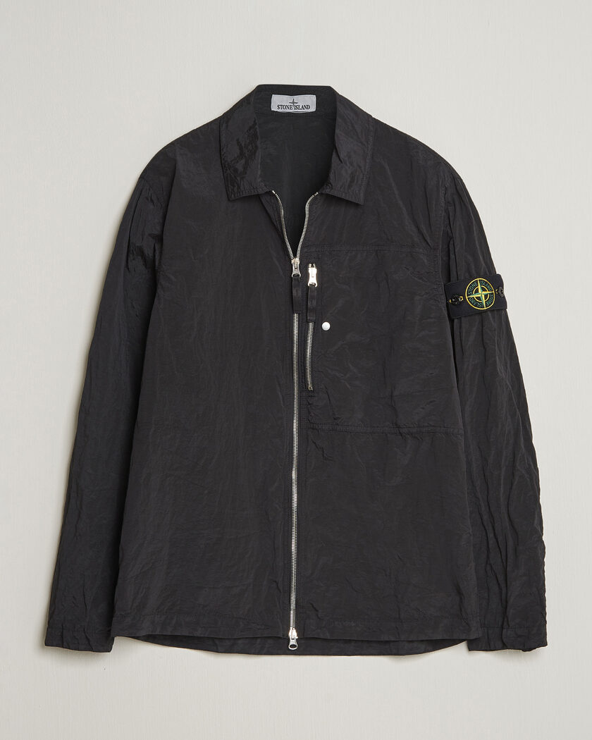 Stone Island Nylon Metal Zip Overshirt Black – Svart