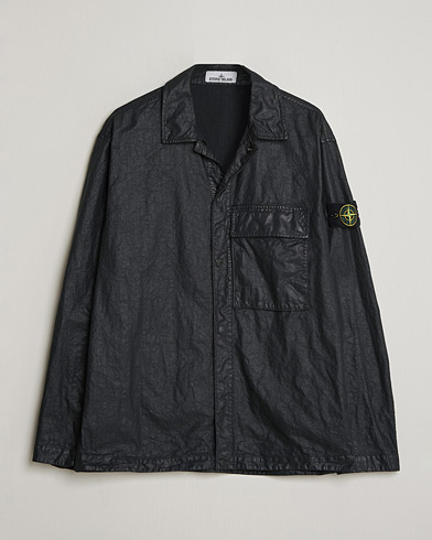 Stone Island Garment Dyed Nylon Zip Overshirt Black – Svart