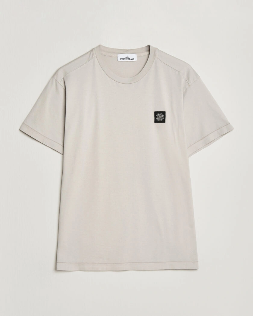Stone Island Garment Dyed Cotton Jersey T-Shirt Pearl Grey – Grå