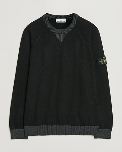 Stone Island Raw Hand Organic Cotton Raglan Crewneck Black – Svart