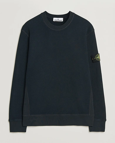 Stone Island Organic Cotton Waffle Fleece Sweatshirt Navy – Blå