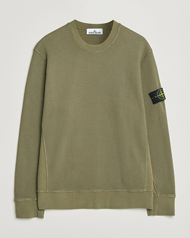 Stone Island Organic Cotton Waffle Fleece Sweatshirt Military – Grønn