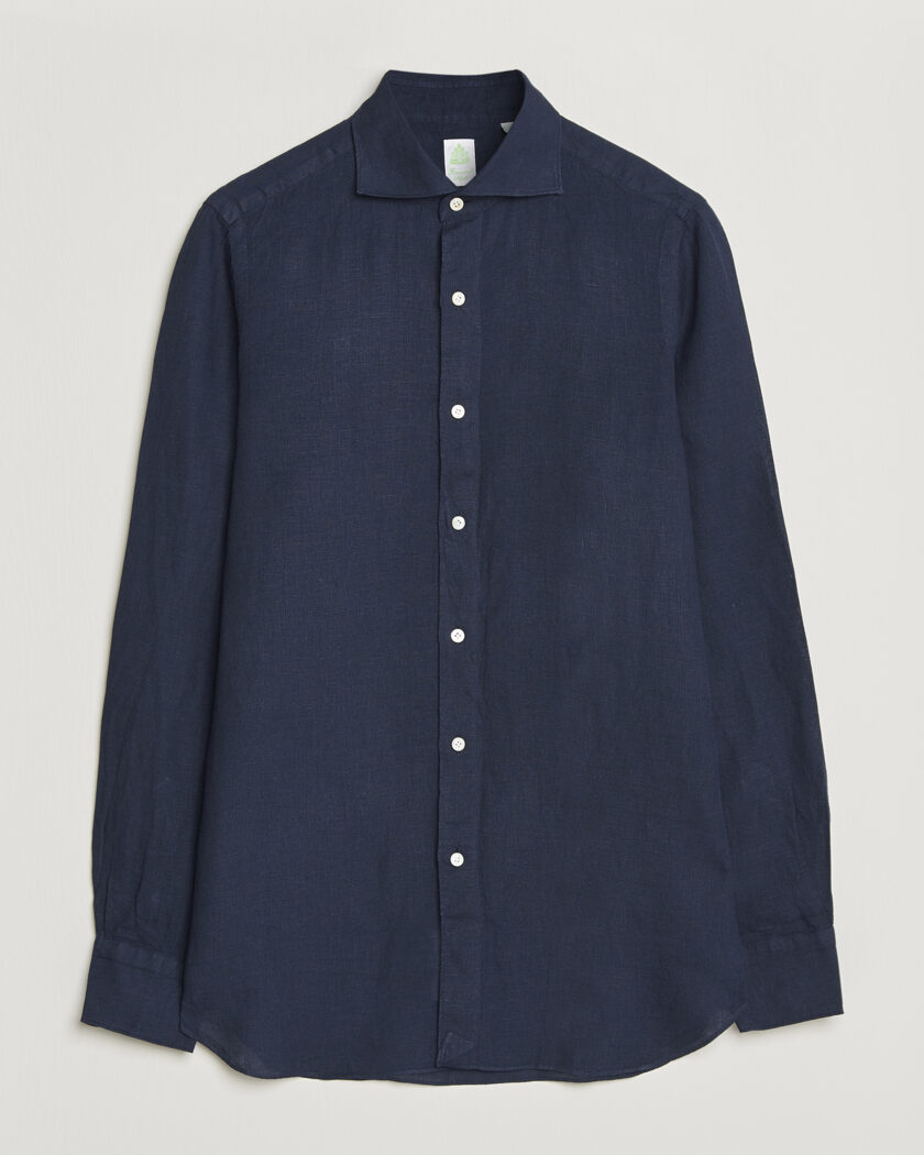 Finamore Napoli Gaeta Linen Shirt Navy – Blå