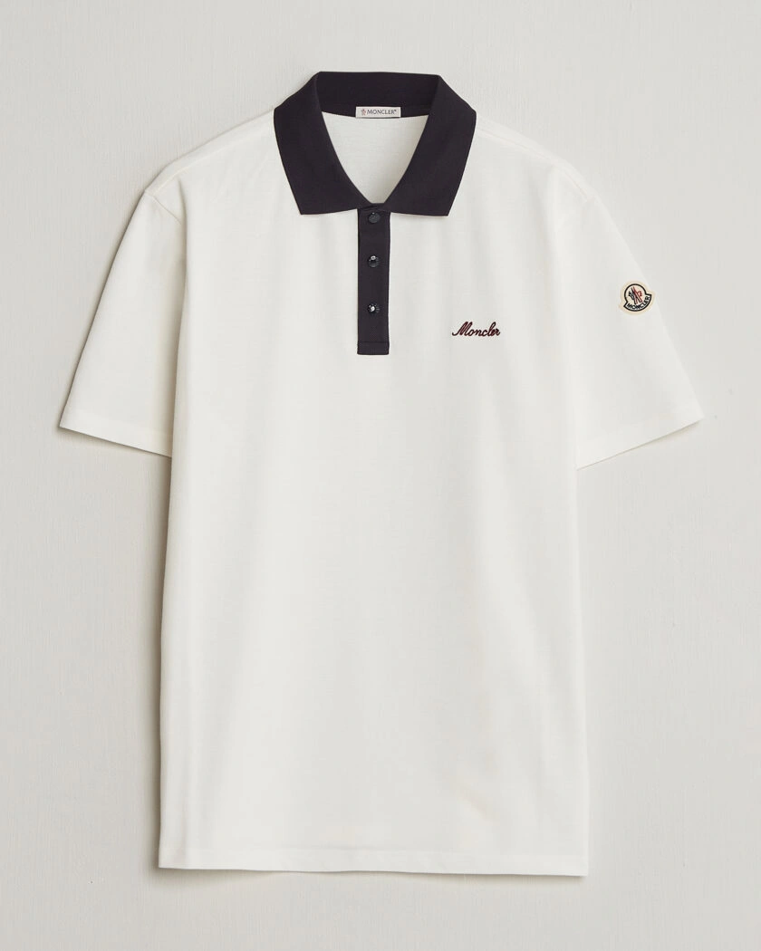 Moncler Signature Logo Polo Off White – Hvit