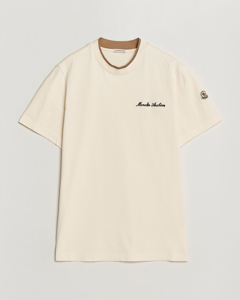 Moncler Signature Logo T-Shirt Off White – Hvit