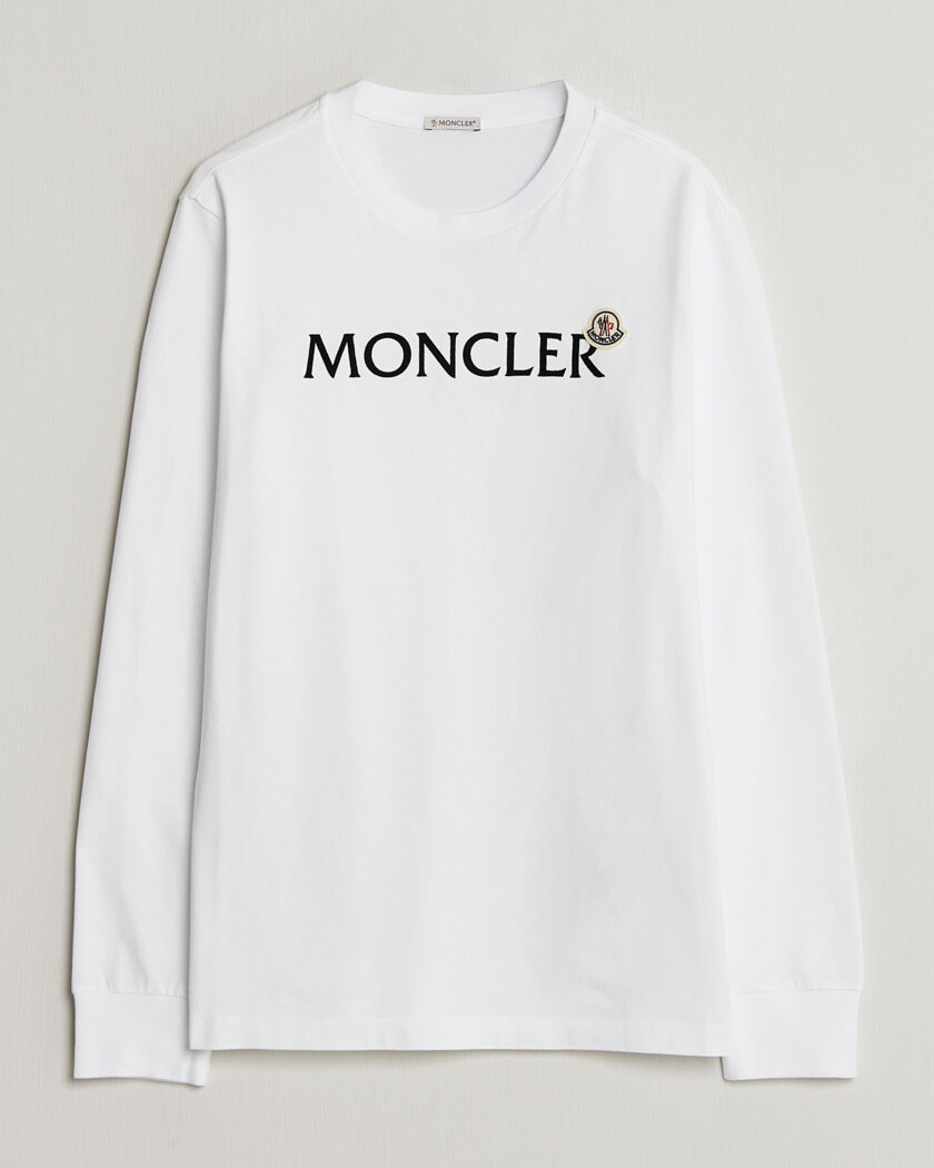 Moncler Lettering Logo Long Sleeve T-Shirt White – Hvit