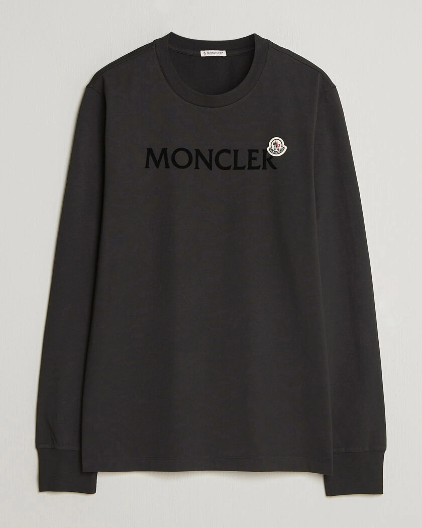 Moncler Lettering Logo Long Sleeve T-Shirt Black – Svart
