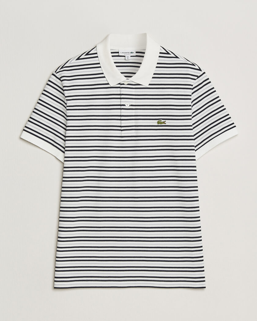 Lacoste Original Striped Polo Piké Blackbird/Flour – Flerfarget