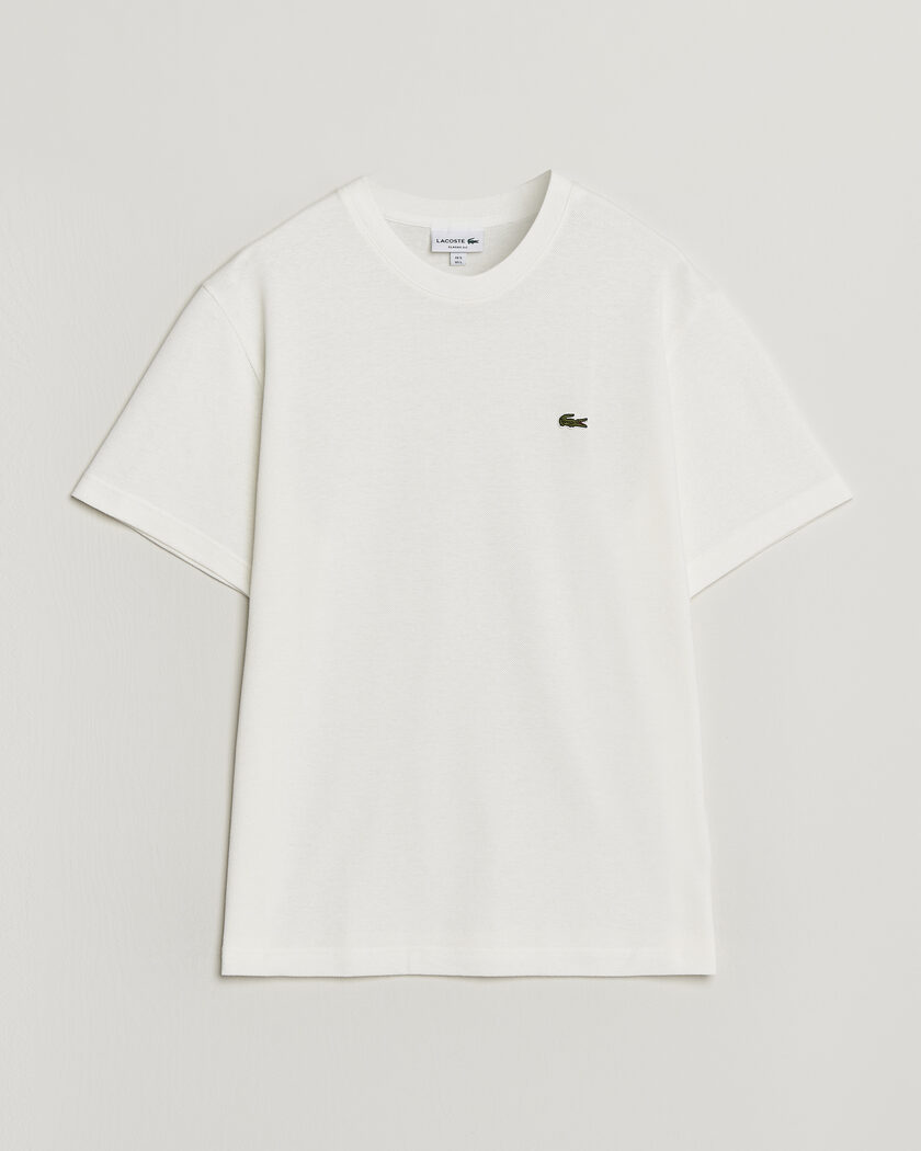 Lacoste Cotton/Linen Pique T-Shirt Flour – Hvit