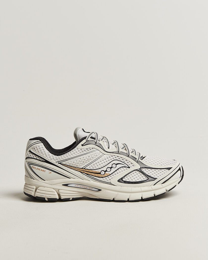 Saucony Guide 7 Running Sneaker Onyx/Gold – Hvit