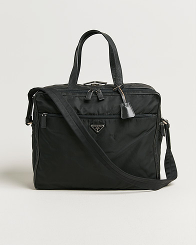 Prada Pre-Owned Tessuto Nylon Document Bag Black – Svart