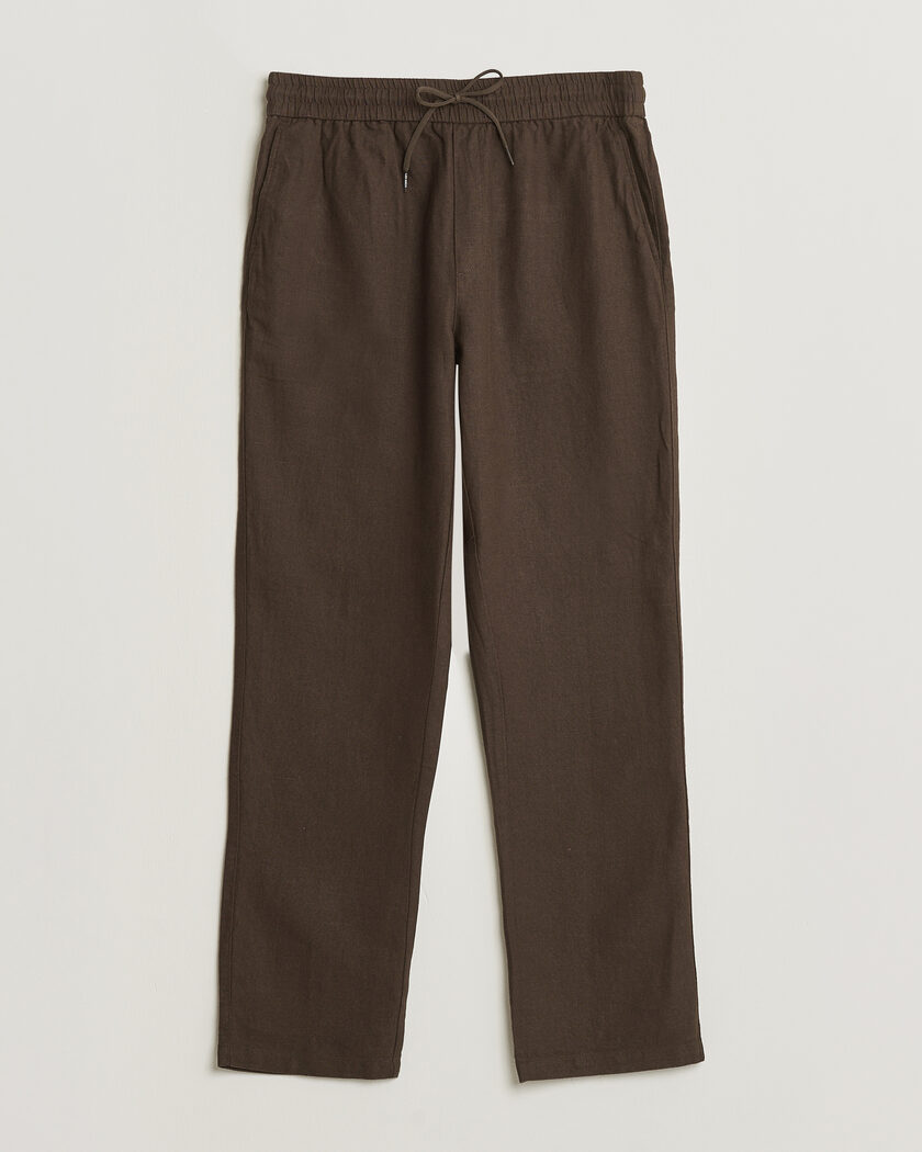 Les Deux Patrick Heavy Linen/Cotton Pants Brown – Brun