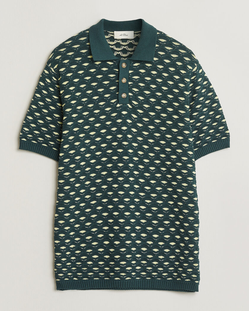 LES DEUX Esmay Shell Knitted Polo Sea Moss Green – Grønn