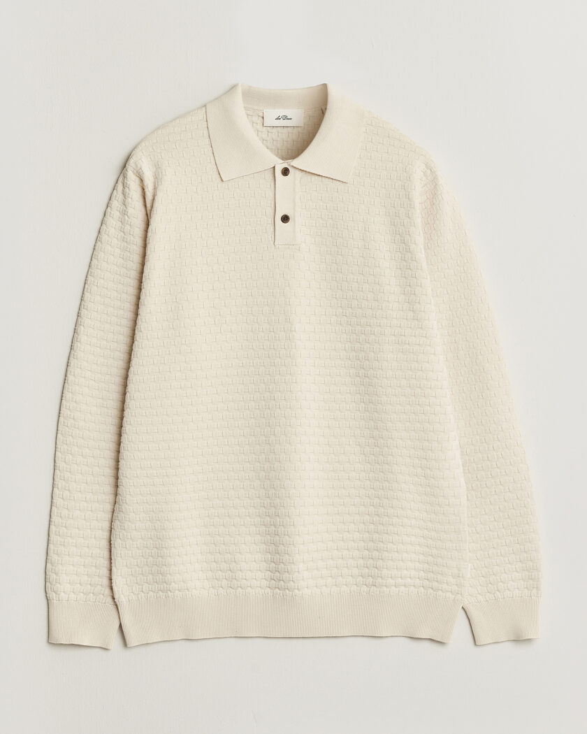 LES DEUX Billy Weave Knitted Polo Light Ivory – Hvit