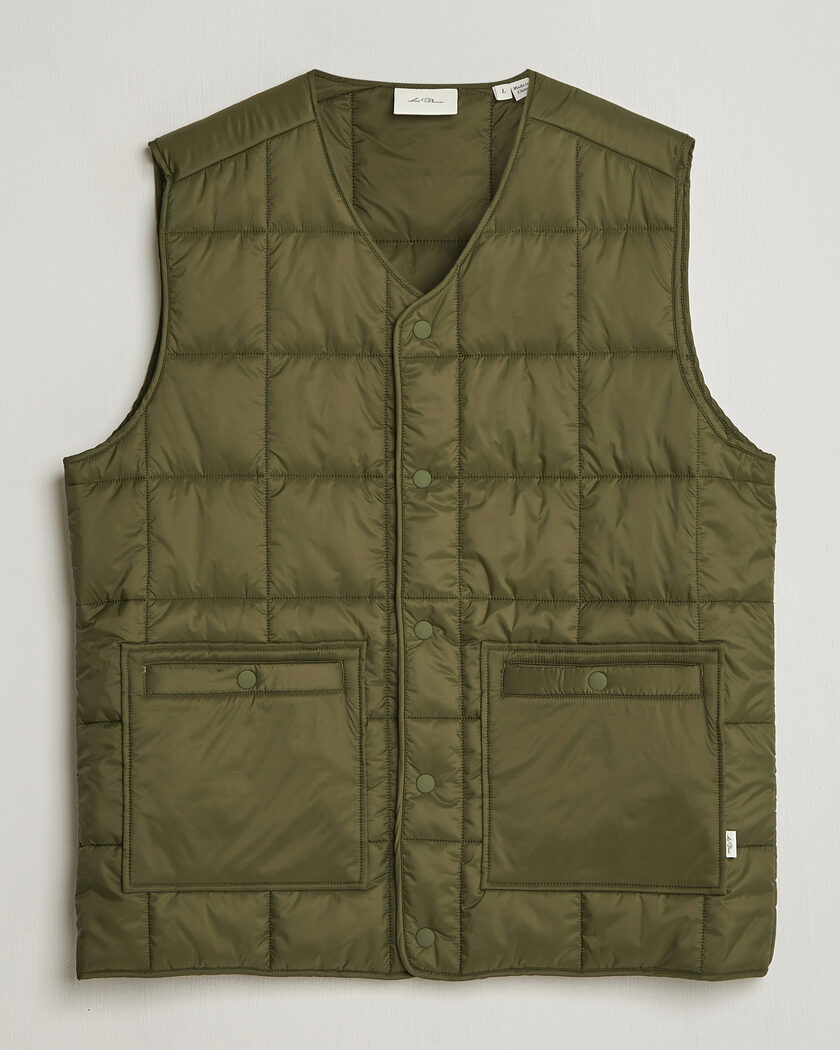 LES DEUX Matt Quilted Vest Olive Night – Grønn