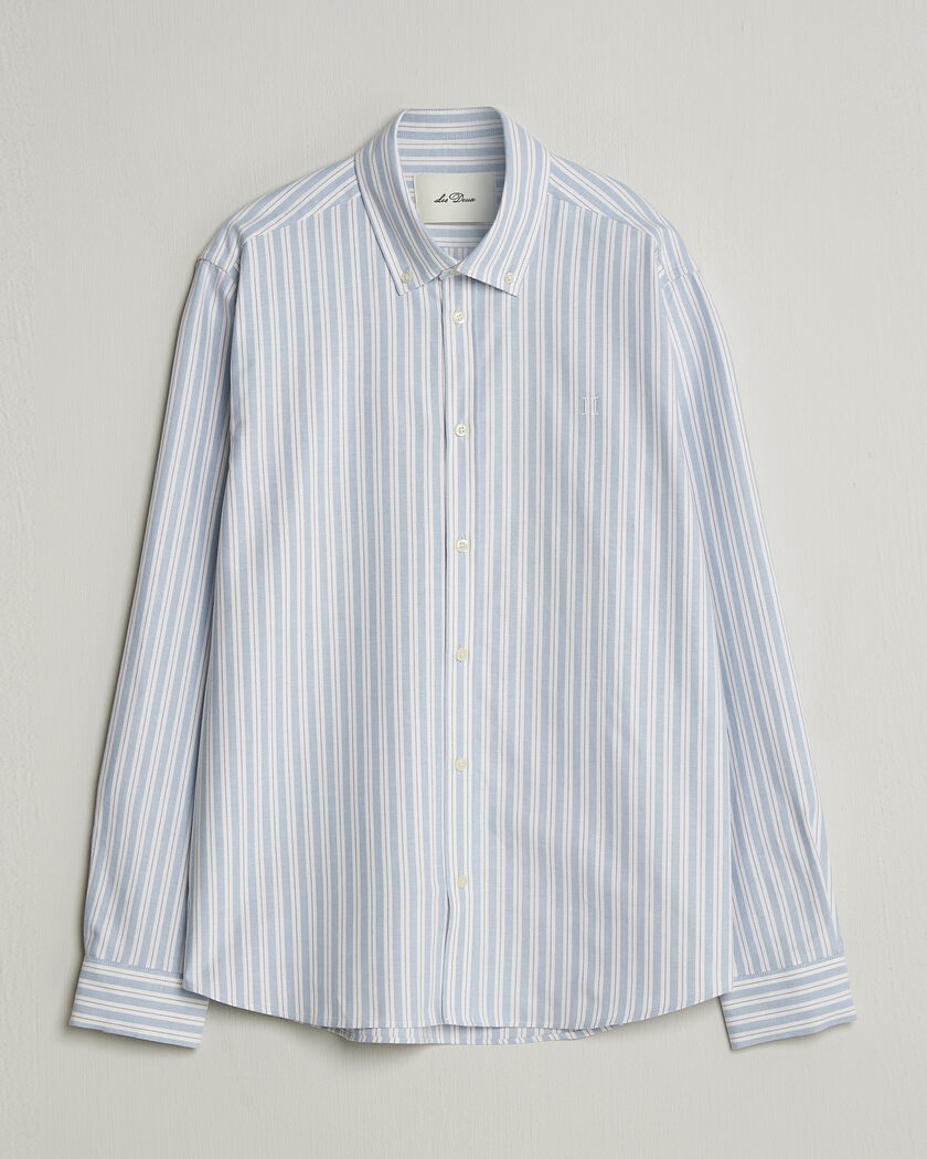 Les Deux Konrad Striped Oxford Shirt Allure Blue – Blå