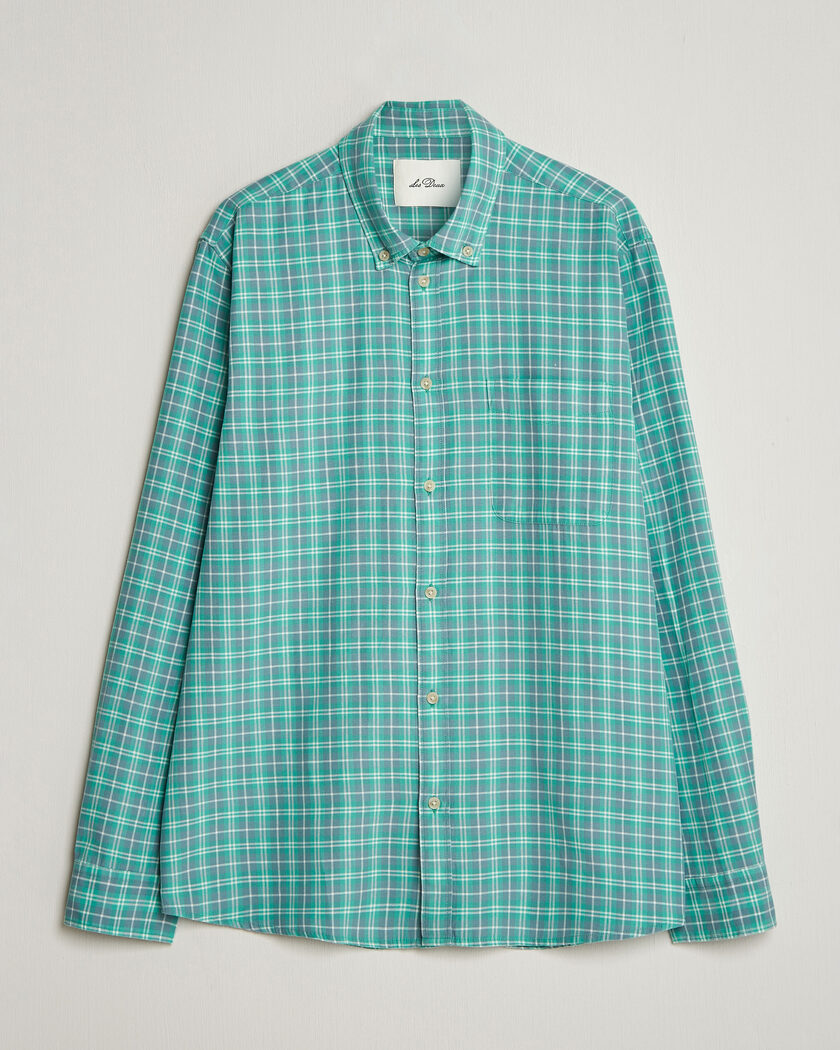 LES DEUX Kent Check Shirt Allure Blue – Grønn