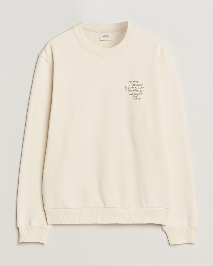 LES DEUX Ben Faience Sweatshirt Eggnog White – Hvit
