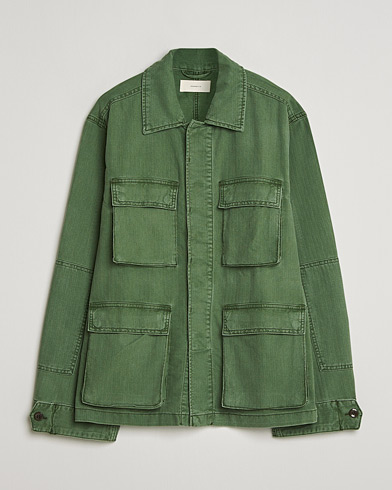 Jeanerica Luc Herringbone Shirt Jacket Chevron Green – Grønn