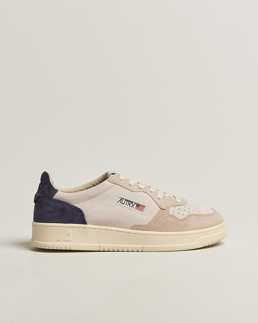 Autry Medalist Low Suede Mix Sneaker Blue/White/Sand – Flerfarget