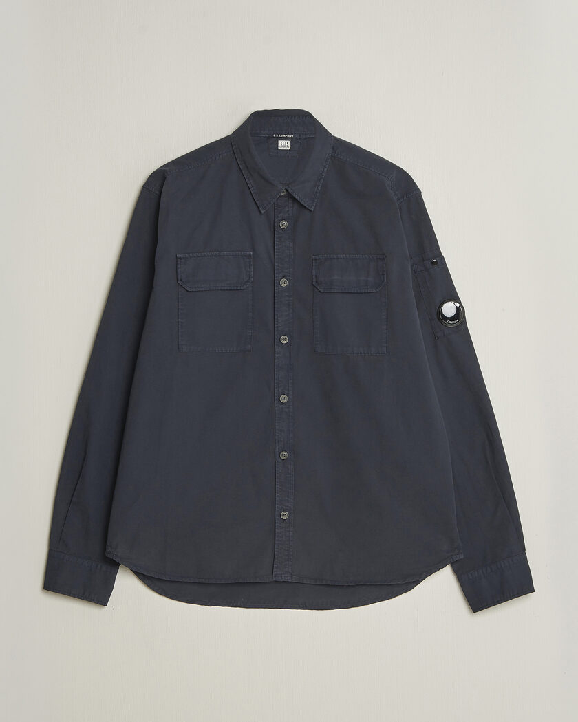 C.P. Company Organic Gabardine Pocket Shirt Navy – Blå
