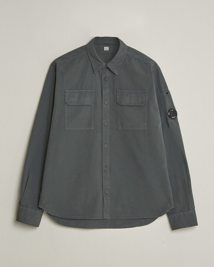 C.P. Company Organic Gabardine Pocket Shirt Dark Grey – Grå