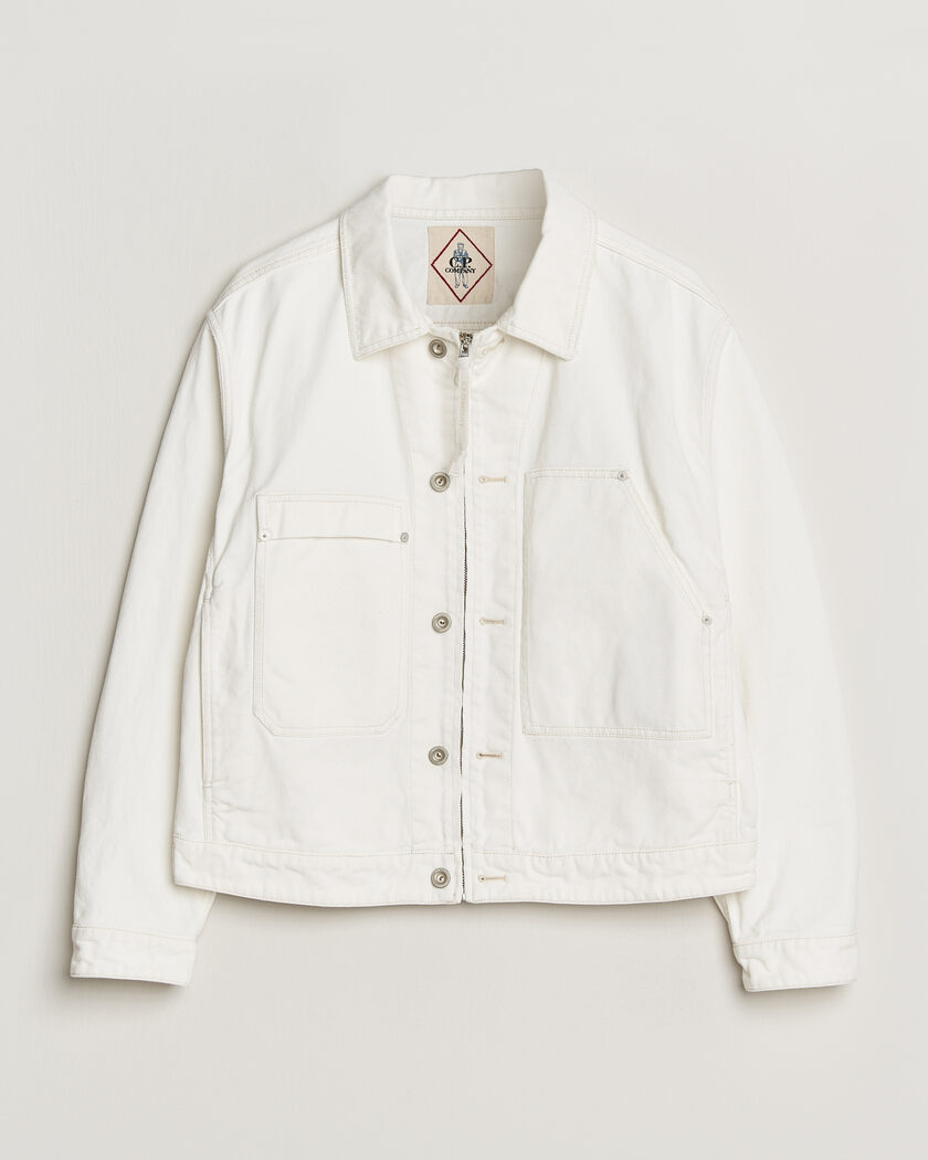 C.P. Company Bull Denim 10oz Jeans Jacket White – Hvit