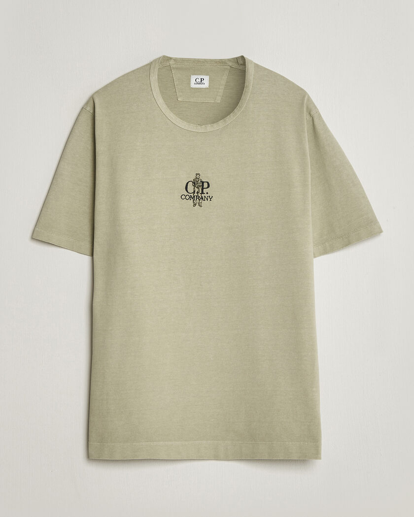 C.P. Company Back Printed Cotton T-Shirt Washed Green – Grønn