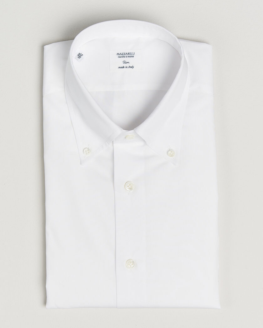 Mazzarelli Soft Cotton Button Down Shirt White – Hvit