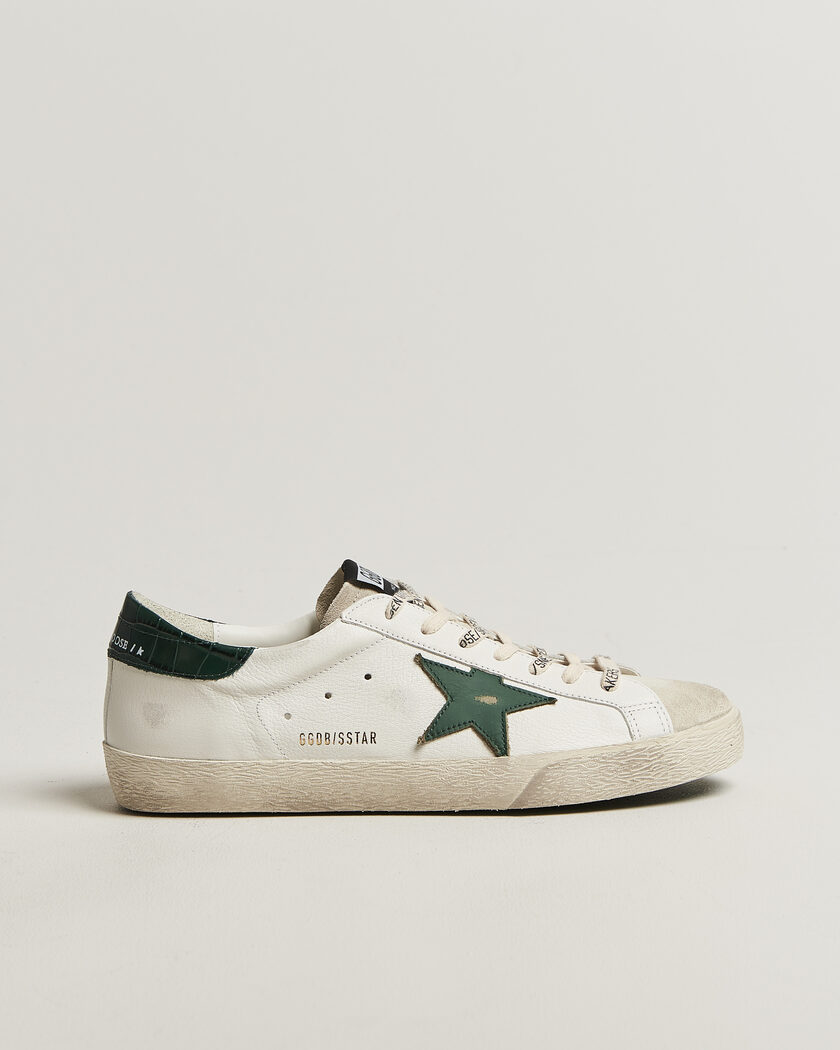 Golden Goose Super-Star Sneakers White/Green – Hvit