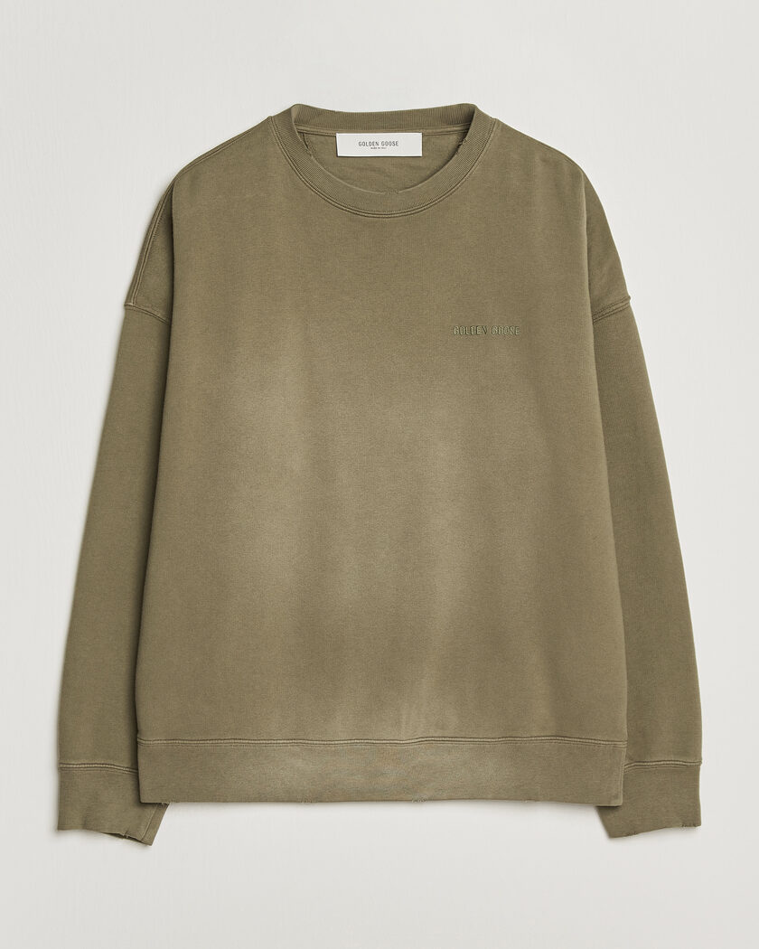 Golden Goose Journey Dyed Cotton Sweatshirt Washed Beige – Grønn