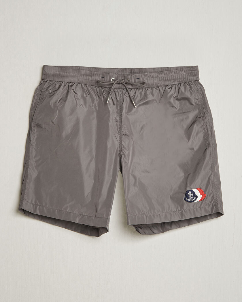 Moncler Tricolore Logo Swim Shorts Grey – Grå