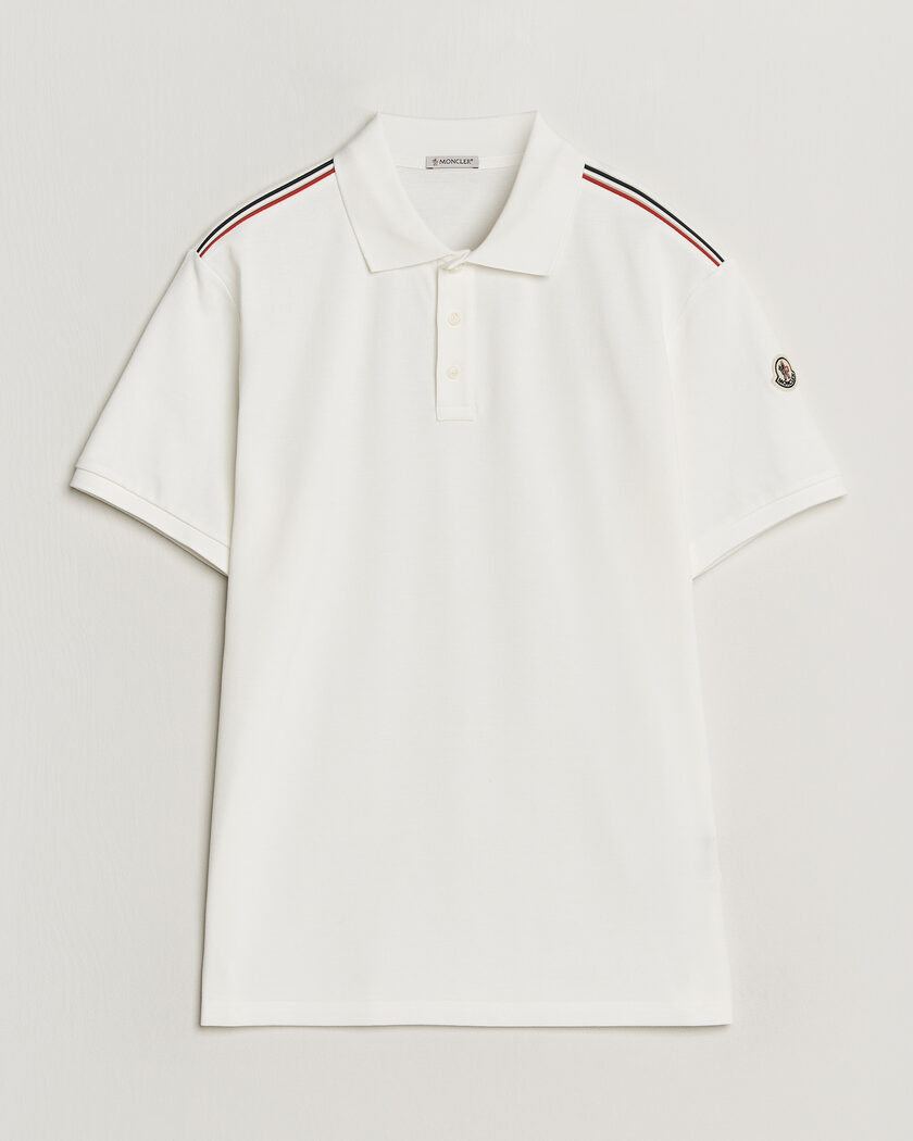 Moncler Tricolore Shoulder Polo White – Hvit