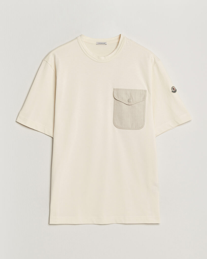 Moncler Oversize Pocket T-Shirt Off White – Hvit
